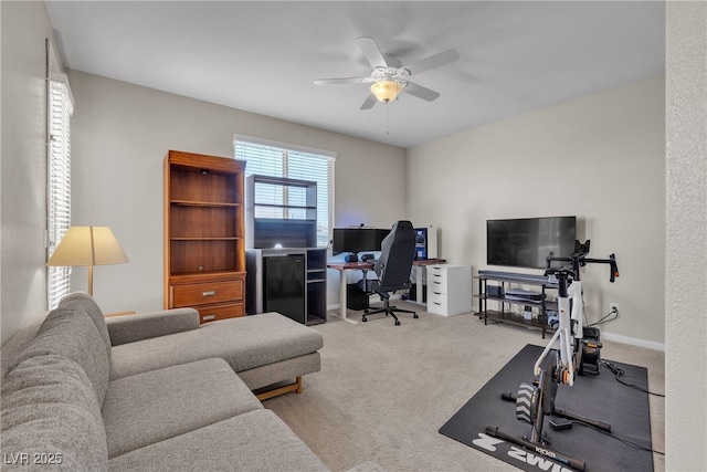 9950 Coyote Echo Ct, Las Vegas, NV 89166 - office with ceiling fan and carpet floors