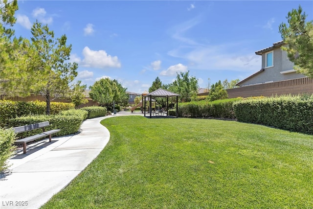 9950 Coyote Echo Ct, Las Vegas, NV 89166 - view of home's community with a gazebo and a yard