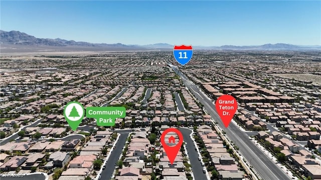 9950 Coyote Echo Ct, Las Vegas, NV 89166 - aerial perspective of suburban area with mountains