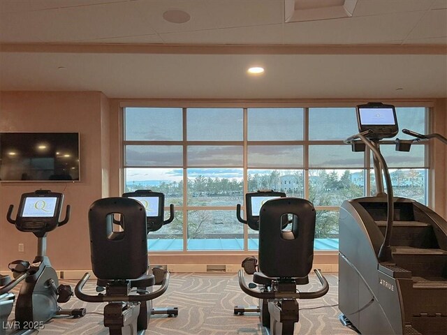 9101 Alta Dr Unit 203, Las Vegas, NV 89145 - gym with carpet flooring