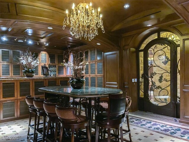 9101 Alta Dr Unit 203, Las Vegas, NV 89145 - dining area featuring a chandelier and light flooring