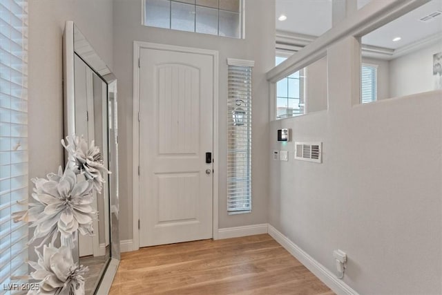 6056 Atlantis Dream Ave, Las Vegas, NV 89139 - foyer with light wood-style flooring and recessed lighting