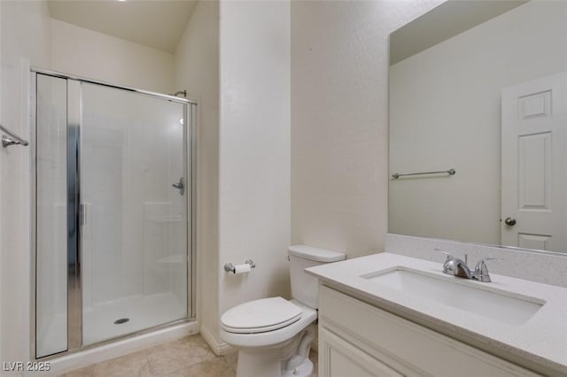 6442 Kobe Knoll Ct, Las Vegas, NV 89141 - bathroom with a shower stall, vanity, and tile patterned floors