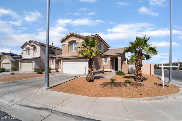 7288 Quarterhorse Ln, Las Vegas, NV 89148 - view of front of home with an attached garage, stucco siding, and driveway