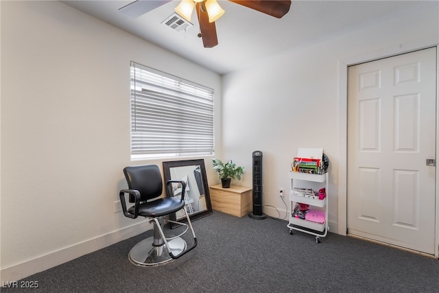 7288 Quarterhorse Ln, Las Vegas, NV 89148 - living area with a ceiling fan and carpet flooring