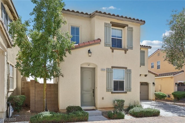 8341 Lower Trailhead Ave, Las Vegas, NV 89113 - view of front of property with a tiled roof and stucco siding