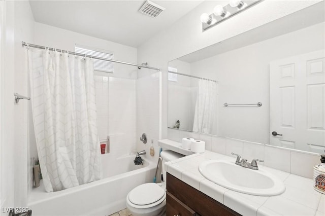 8341 Lower Trailhead Ave, Las Vegas, NV 89113 - full bathroom featuring shower / bathtub combination with curtain, vanity, and toilet