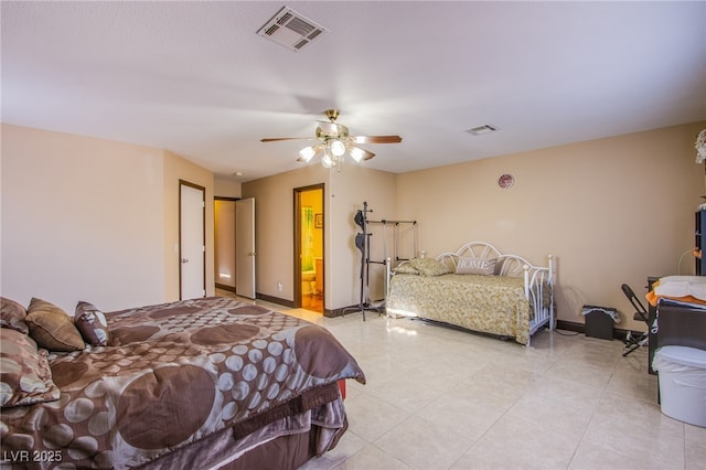 7801 Olympus Ave, Las Vegas, NV 89131 - bedroom with light tile patterned flooring and a ceiling fan
