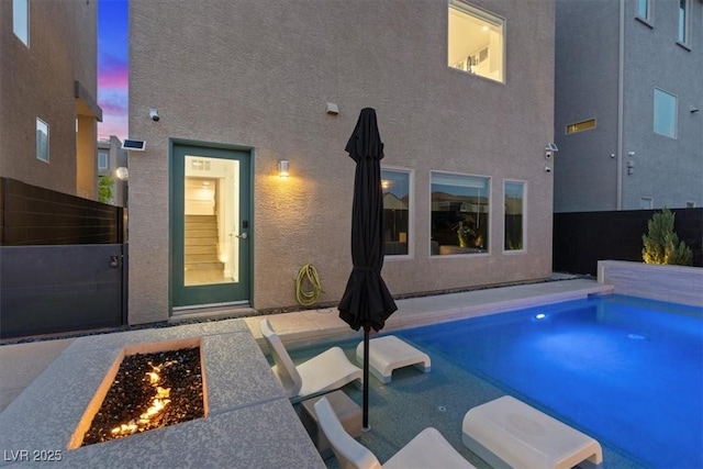 8055 Haywood Estate Ave, Las Vegas, NV 89113 - view of pool featuring an outdoor fire pit