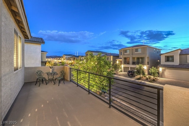 10140 Magnolia Creek St, Las Vegas, NV 89141 - balcony at dusk with a residential view