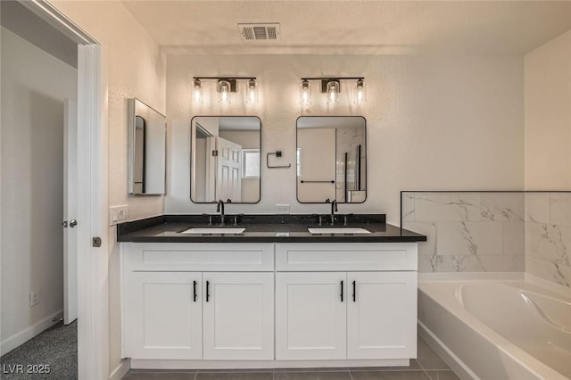 1501 Lucia Dr, Las Vegas, NV 89128 - full bathroom with double vanity and a bath