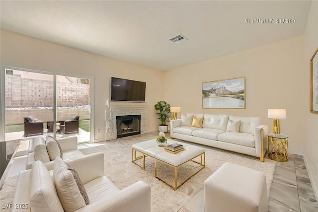1501 Lucia Dr, Las Vegas, NV 89128 - living room with a fireplace