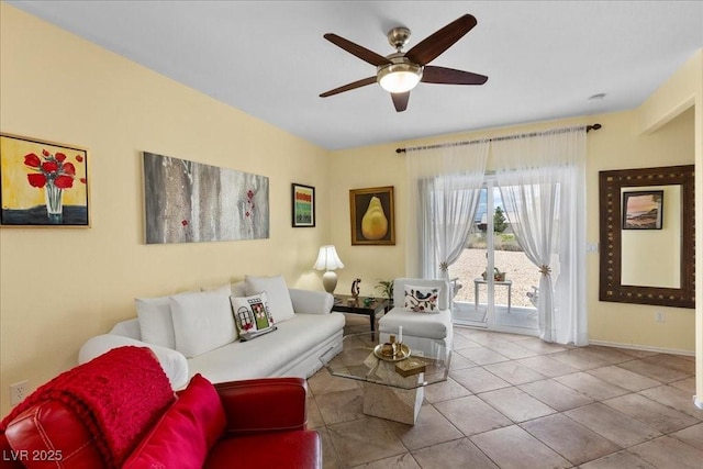 7817 Homing Pigeon St, North Las Vegas, NV 89084 - living room featuring a ceiling fan and tile patterned floors