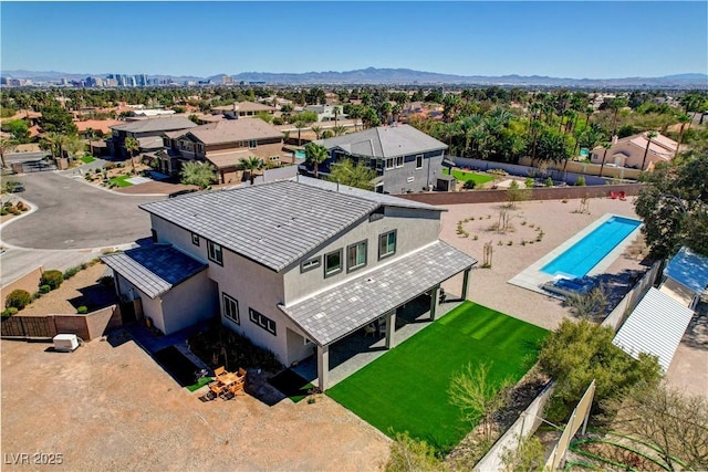 7736 Tioga Ridge Ct, Las Vegas, NV 89117 - aerial view of residential area featuring a mountainous background