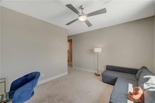 7736 Tioga Ridge Ct, Las Vegas, NV 89117 - carpeted home office featuring baseboards and ceiling fan