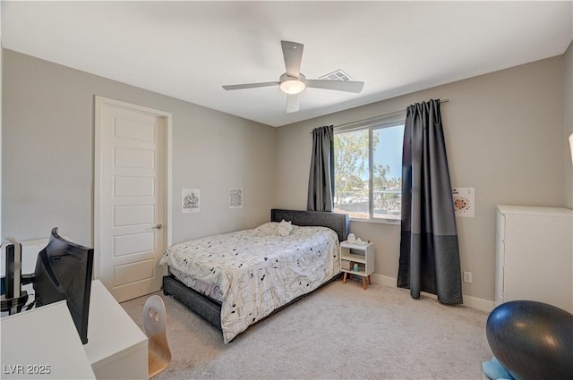 7736 Tioga Ridge Ct, Las Vegas, NV 89117 - bedroom with light colored carpet and a ceiling fan