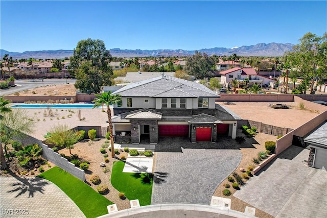 7736 Tioga Ridge Ct, Las Vegas, NV 89117 - aerial view of residential area with mountains