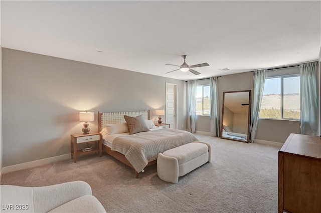 7736 Tioga Ridge Ct, Las Vegas, NV 89117 - bedroom featuring light colored carpet and a ceiling fan