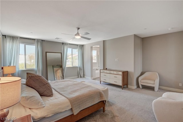 7736 Tioga Ridge Ct, Las Vegas, NV 89117 - bedroom with light carpet and ceiling fan