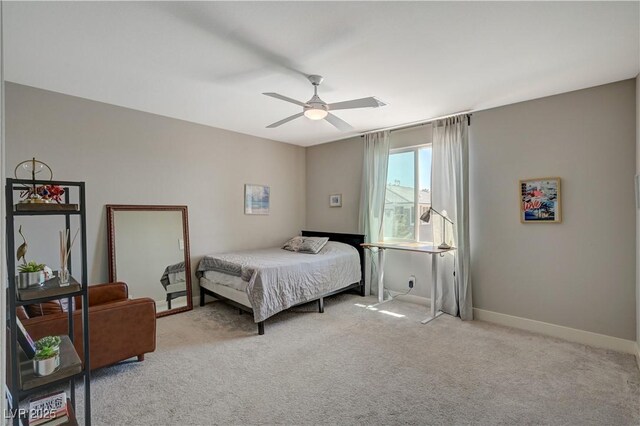 7736 Tioga Ridge Ct, Las Vegas, NV 89117 - carpeted bedroom featuring baseboards and ceiling fan