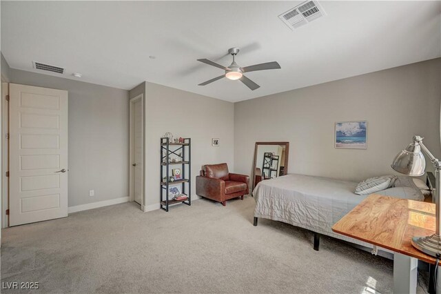 7736 Tioga Ridge Ct, Las Vegas, NV 89117 - bedroom with light carpet and a ceiling fan