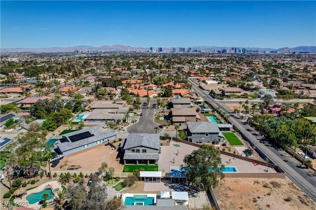 7736 Tioga Ridge Ct, Las Vegas, NV 89117 - bird's eye view of a pool area and a mountainous background