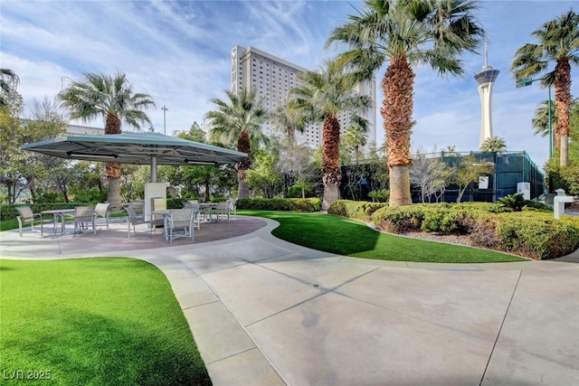 222 Karen Ave Unit 2804, Las Vegas, NV 89109 - view of community featuring a patio, a lawn, and a gazebo