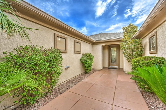 8633 Kennedy Heights Ct, Las Vegas, NV 89131 - view of exterior entry featuring stucco siding