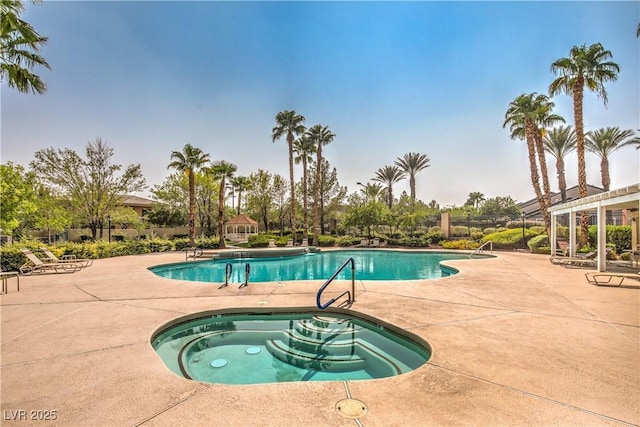 10205 Birch Bluff Ln, Las Vegas, NV 89145 - community pool featuring a hot tub and a patio area
