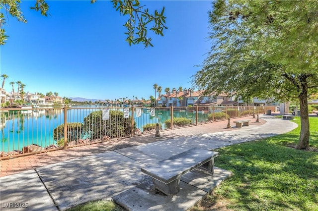 3104 Waterview Dr, Las Vegas, NV 89117 - view of patio featuring a water view and a residential view
