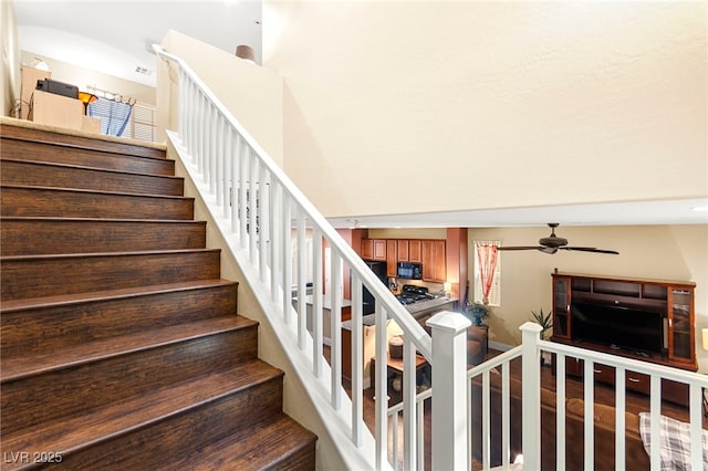8316 Mokena Ave, Las Vegas, NV 89178 - stairway with ceiling fan