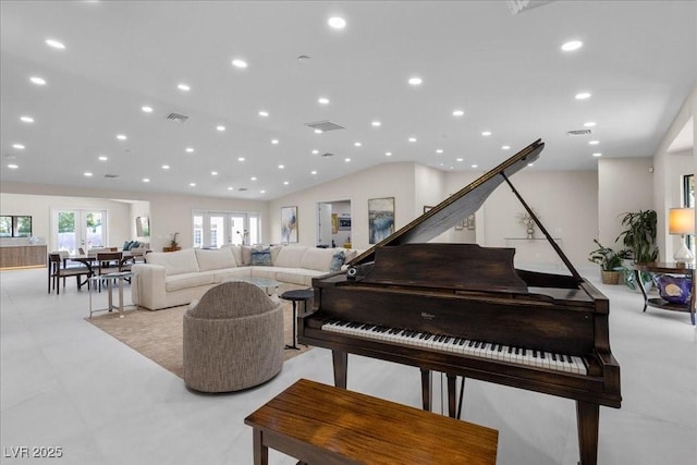 3104 Conners Dr, Las Vegas, NV 89107 - living room featuring recessed lighting and lofted ceiling