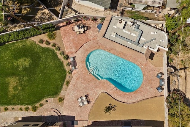 3104 Conners Dr, Las Vegas, NV 89107 - drone / aerial view of a pool