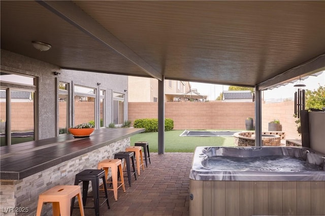 5976 Rockway Glen Ave, Las Vegas, NV 89141 - view of patio with a hot tub