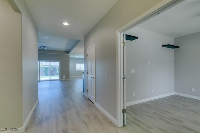6085 Ryan Ranch Ave, Las Vegas, NV 89130 - corridor with light wood finished floors and recessed lighting