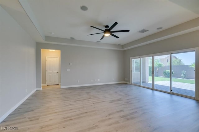 6085 Ryan Ranch Ave, Las Vegas, NV 89130 - empty room with a ceiling fan and light wood-type flooring