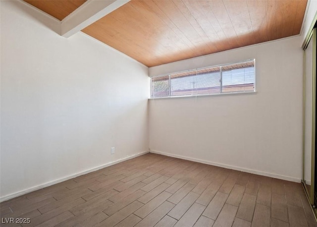 6112 Fairwood Cir, Las Vegas, NV 89107 - spare room with wooden ceiling, wood finished floors, and lofted ceiling