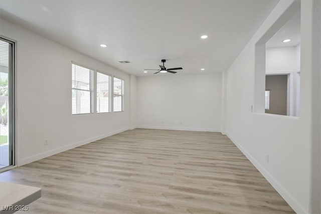 6133 Roseboro Ct, North Las Vegas, NV 89081 - spare room featuring recessed lighting, light wood-style floors, and ceiling fan