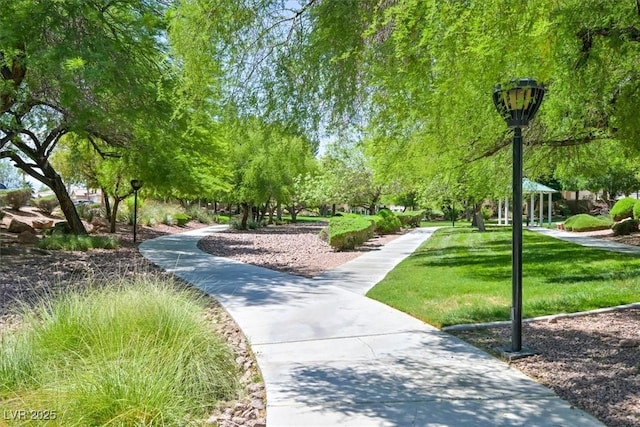 6133 Roseboro Ct, North Las Vegas, NV 89081 - view of property's community featuring a lawn and a gazebo