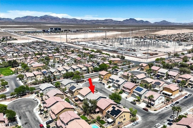 6133 Roseboro Ct, North Las Vegas, NV 89081 - aerial view of residential area featuring a mountainous background