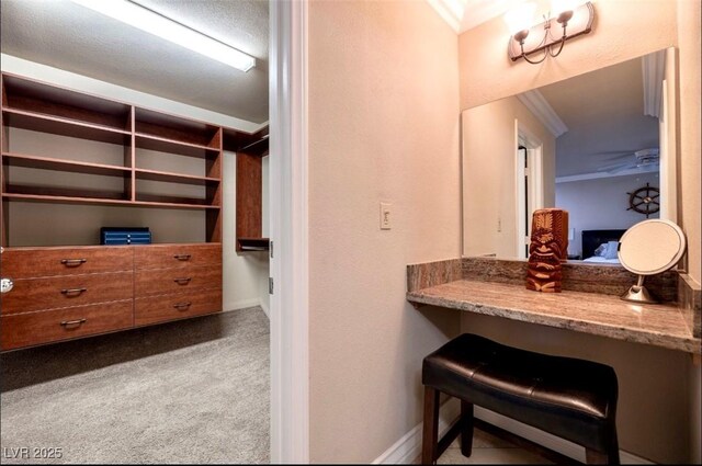 3597 Cochise Ln, Las Vegas, NV 89169 - bathroom featuring ornamental molding and a ceiling fan