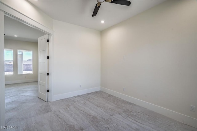 1525 Heights Dr, Logandale, NV 89021 - spare room featuring ceiling fan and recessed lighting
