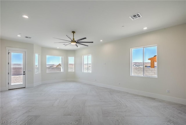 1525 Heights Dr, Logandale, NV 89021 - empty room with recessed lighting and ceiling fan