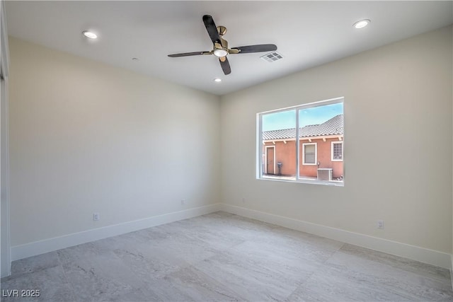 1525 Heights Dr, Logandale, NV 89021 - unfurnished room featuring a ceiling fan and recessed lighting