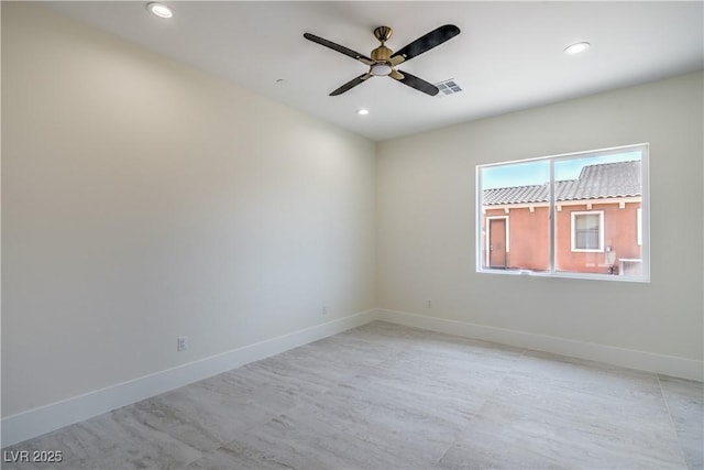 1525 Heights Dr, Logandale, NV 89021 - unfurnished room with ceiling fan and recessed lighting