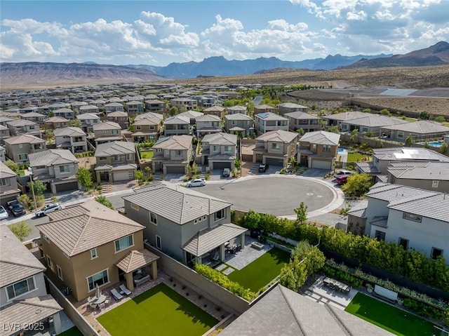 12426 Alpenglow Ct, Las Vegas, NV 89138 - aerial view of residential area featuring a mountain backdrop