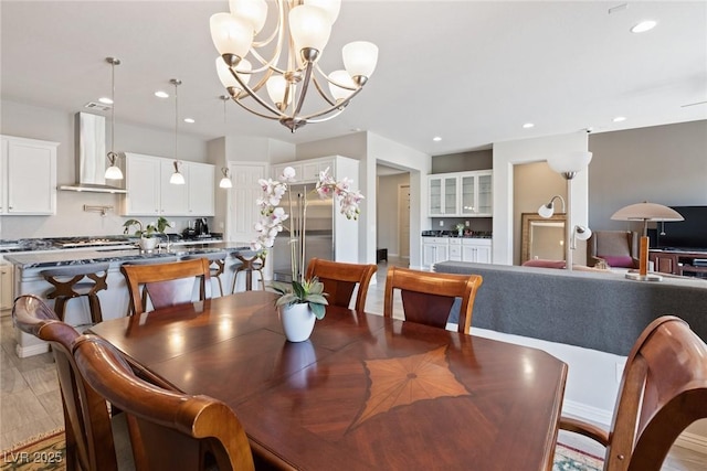 4317 Velvet Ridge Ct, Las Vegas, NV 89129 - dining area with a chandelier and recessed lighting