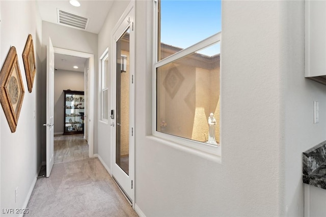 4317 Velvet Ridge Ct, Las Vegas, NV 89129 - hall featuring light colored carpet, healthy amount of natural light, and recessed lighting
