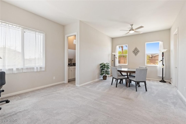4317 Velvet Ridge Ct, Las Vegas, NV 89129 - dining area with a ceiling fan and light colored carpet