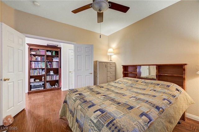 3873 Palm Island Ct, Las Vegas, NV 89147 - bedroom with wood finished floors and a ceiling fan